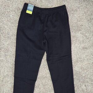 NWT - Tek Gear Ultrasoft Fleece Open-Hem Pants, Black, Size LG, Drawstring Waist